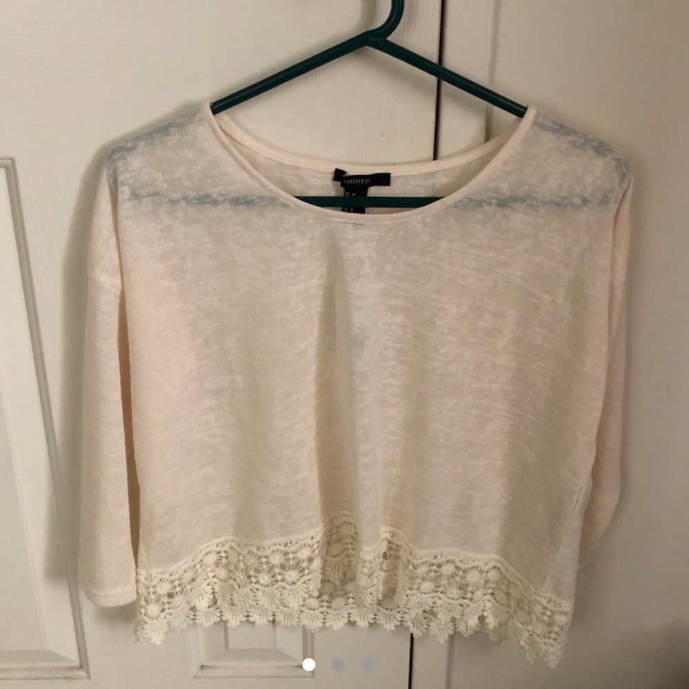 Off white shirt with lace trim (NWT)